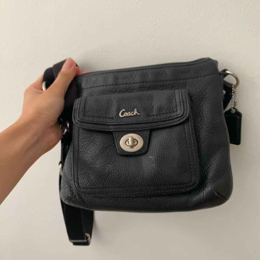 Coach Black Leather Shoulder Bag